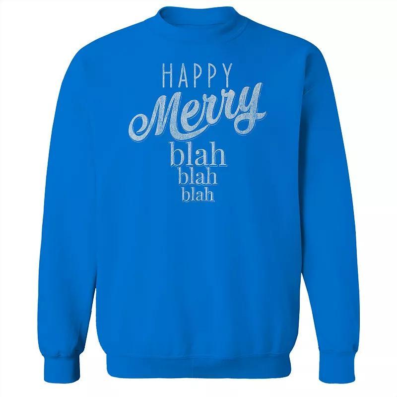 Mens Happy Merry Blah Fleece Sweatshirt, Womens Product Image