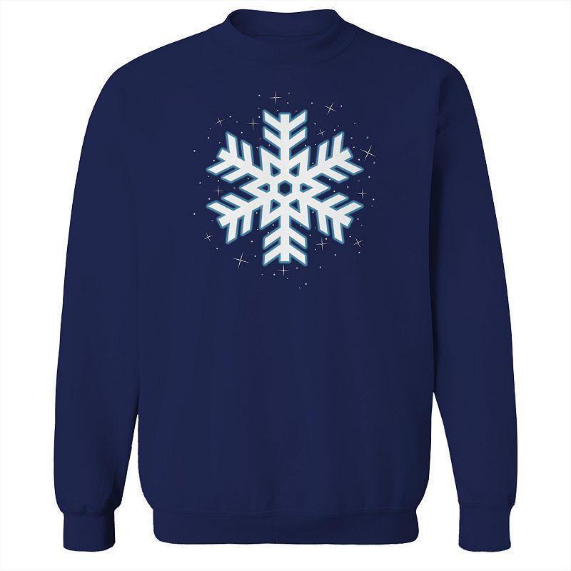 Mens Snowflake Fleece Sweatshirt, Womens Blue Product Image