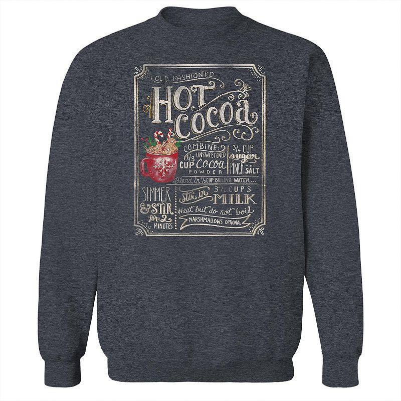 Mens Old Fashioned Hot Cocoa Fleece Sweatshirt Grey Product Image