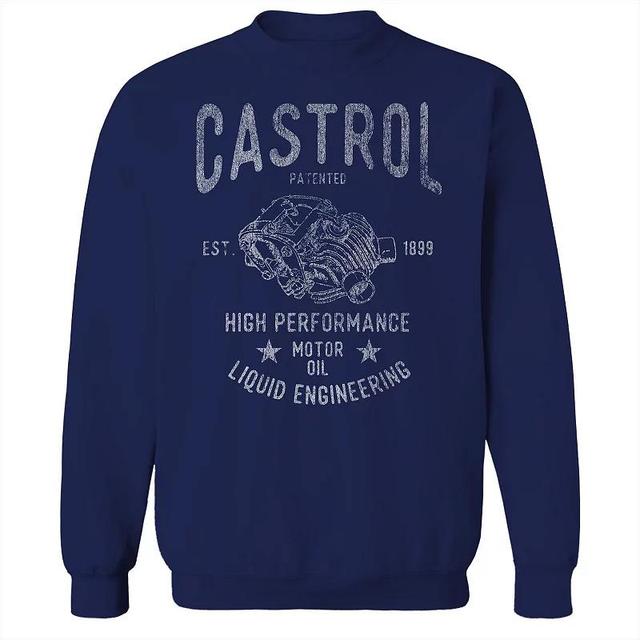 Mens Castrol Motor Oil Graphic Sweatshirt Blue Product Image