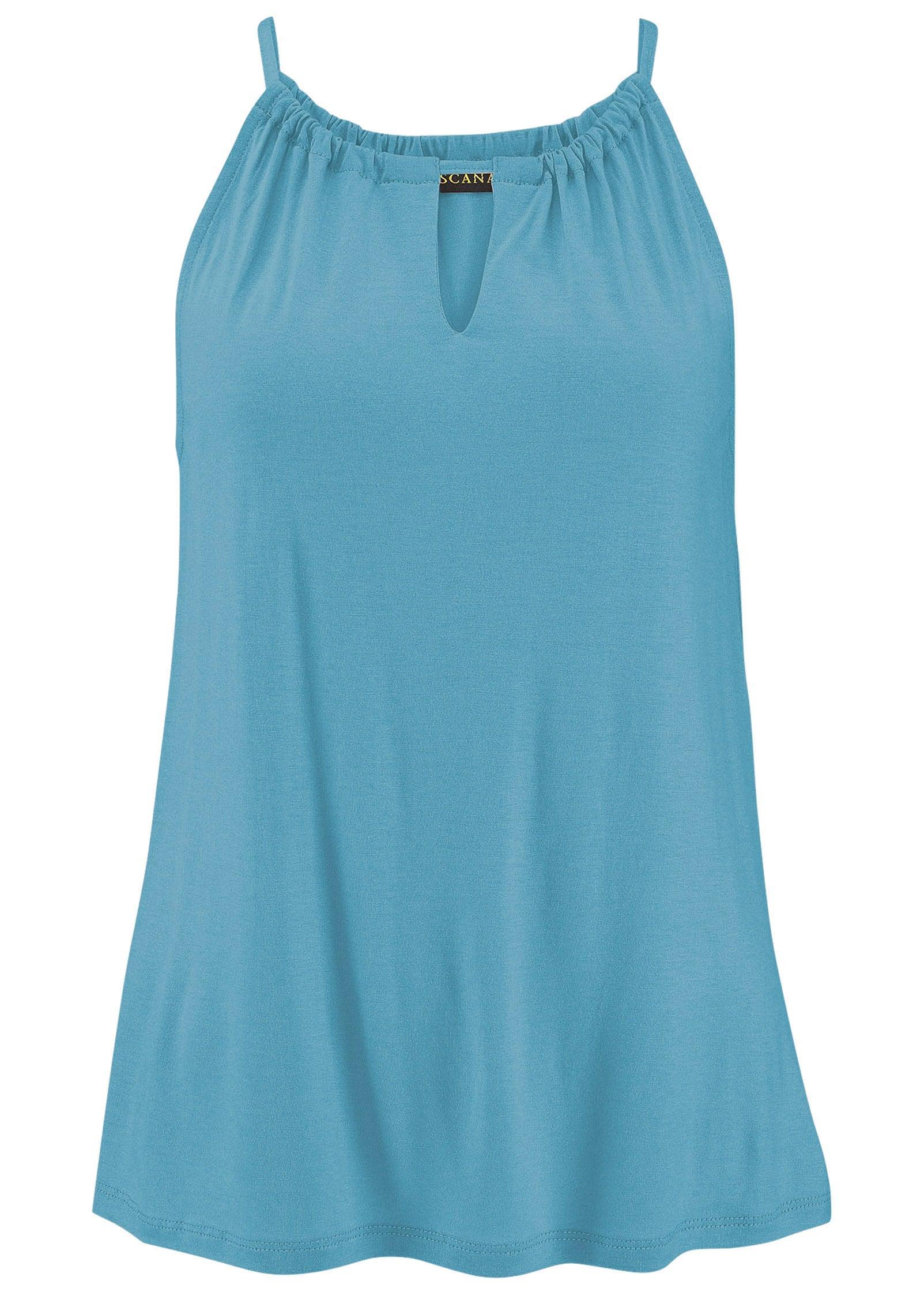 Keyhole Tank Top - Blue Product Image