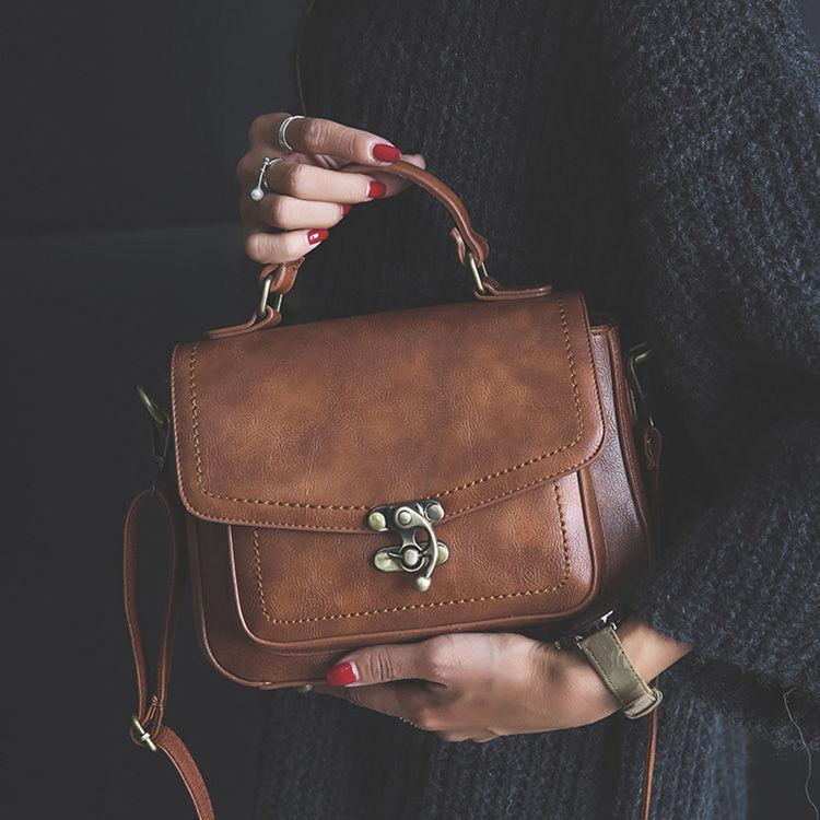 Faux Leather Satchel Product Image