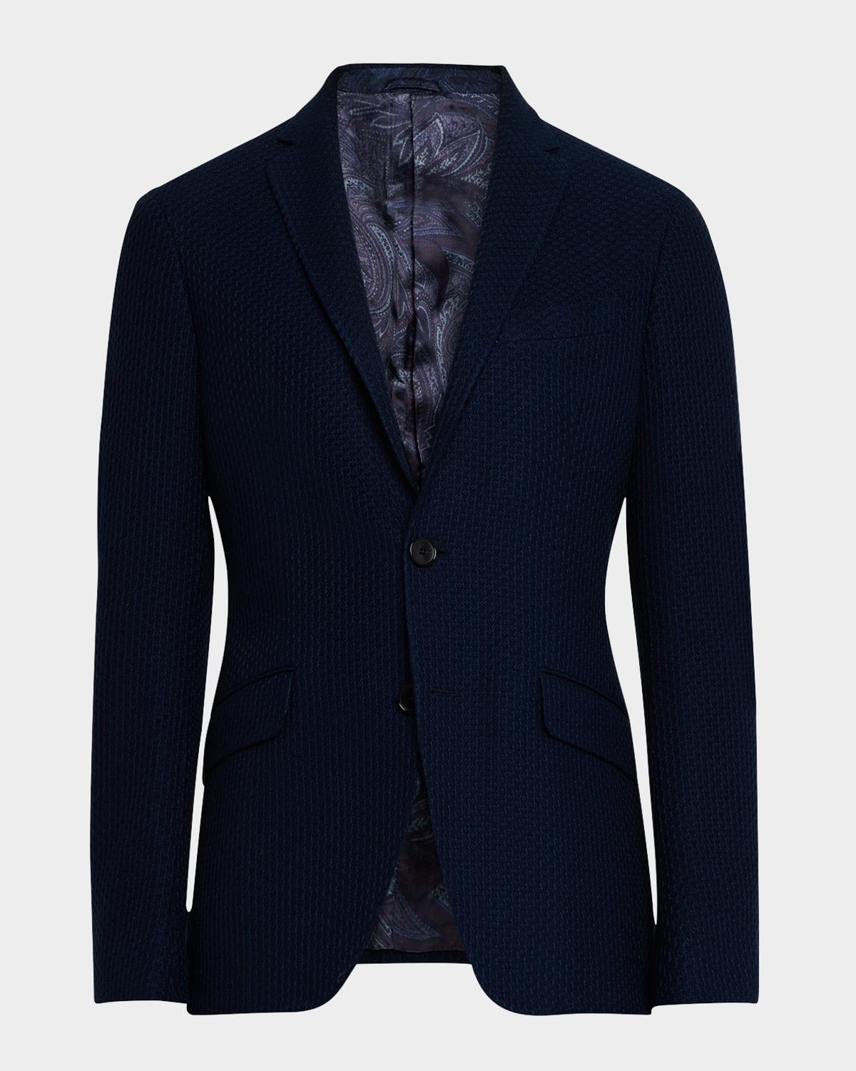 Mens Basic Textured Blazer Product Image