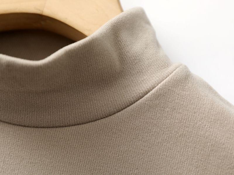 Long Sleeve Mock Neck Plain Top Product Image