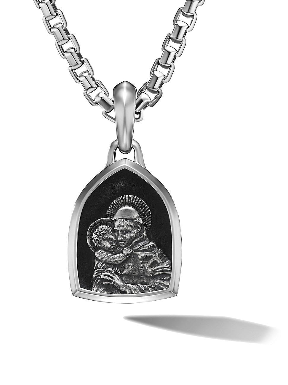 Mens St. Anthony Amulet in Sterling Silver Product Image