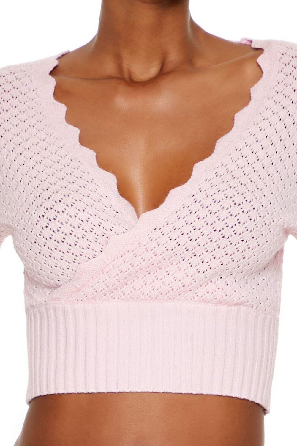 Pointelle Knit Cropped Sweater | Forever 21 Product Image