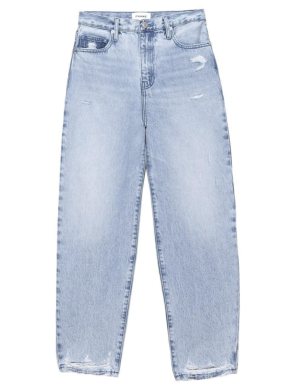 Womens Ultra High-Rise Barrel-Leg Jeans product image