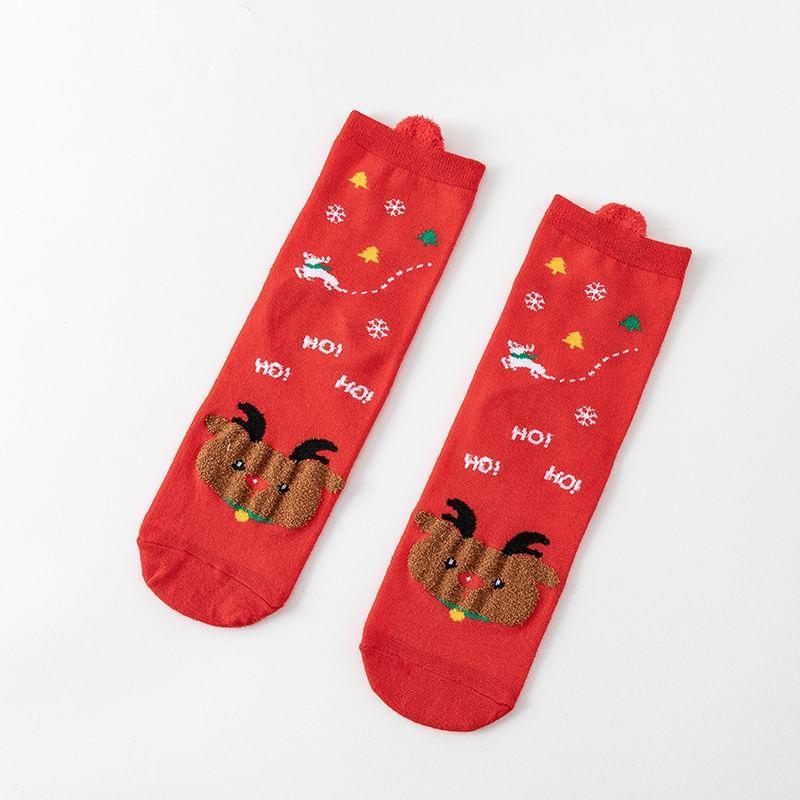 Christmas Cartoon Print Socks Product Image