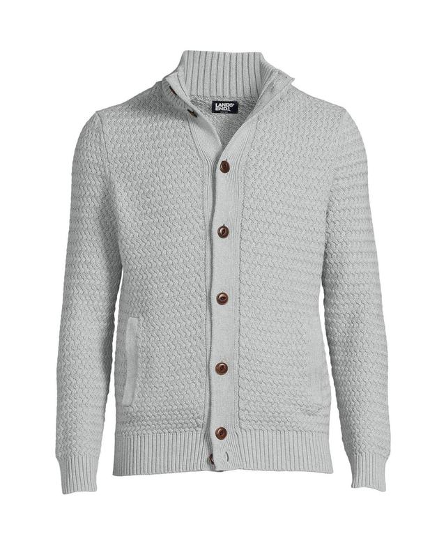 Mens Lands End Long Sleeve Drifter Mock Neck Cardigan Product Image