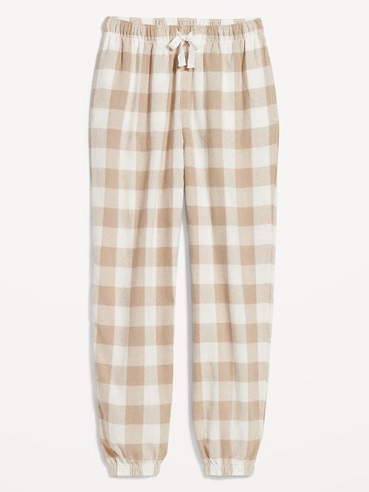 High-Waisted Flannel Pajama Joggers for Women Product Image