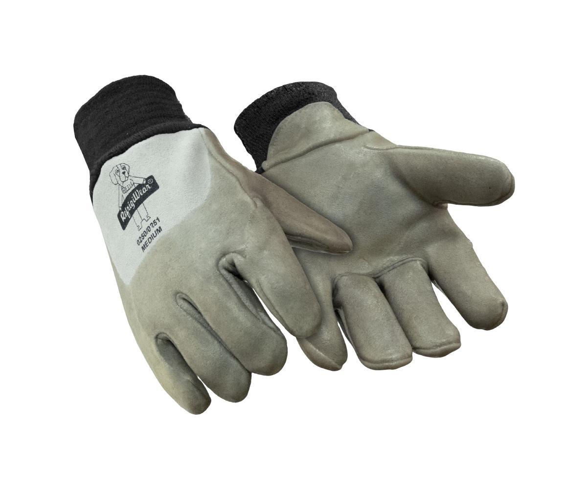 RefrigiWear Mens Insulated Fleece Lined Leather Gloves with Nitrile Coating Product Image