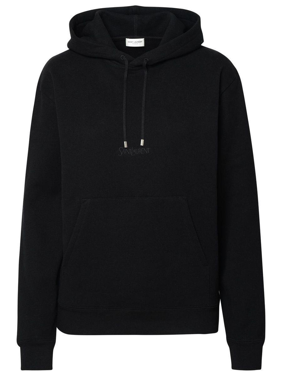 Logo Hooded Cotton Sweatshirt In Black Product Image