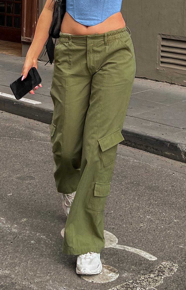 Millie Khaki Low Rise Cargo Trousers product image