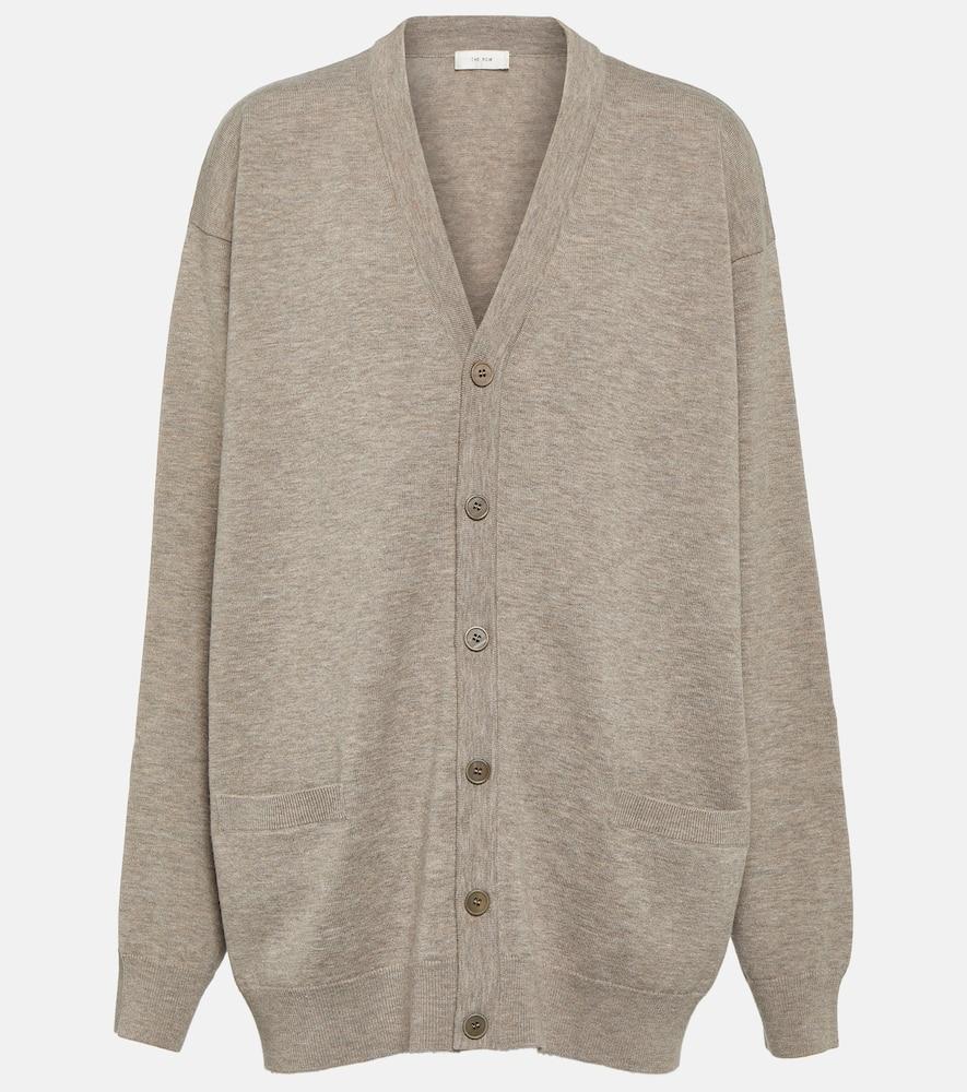 Wool-blend Cardigan In Grey Product Image