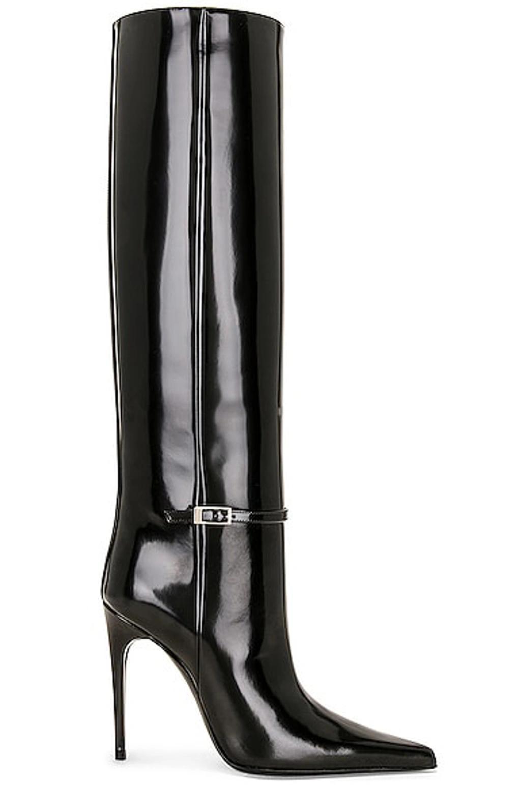 SAINT LAURENT Vendome 110 Leather Knee-high Boots In Black product image