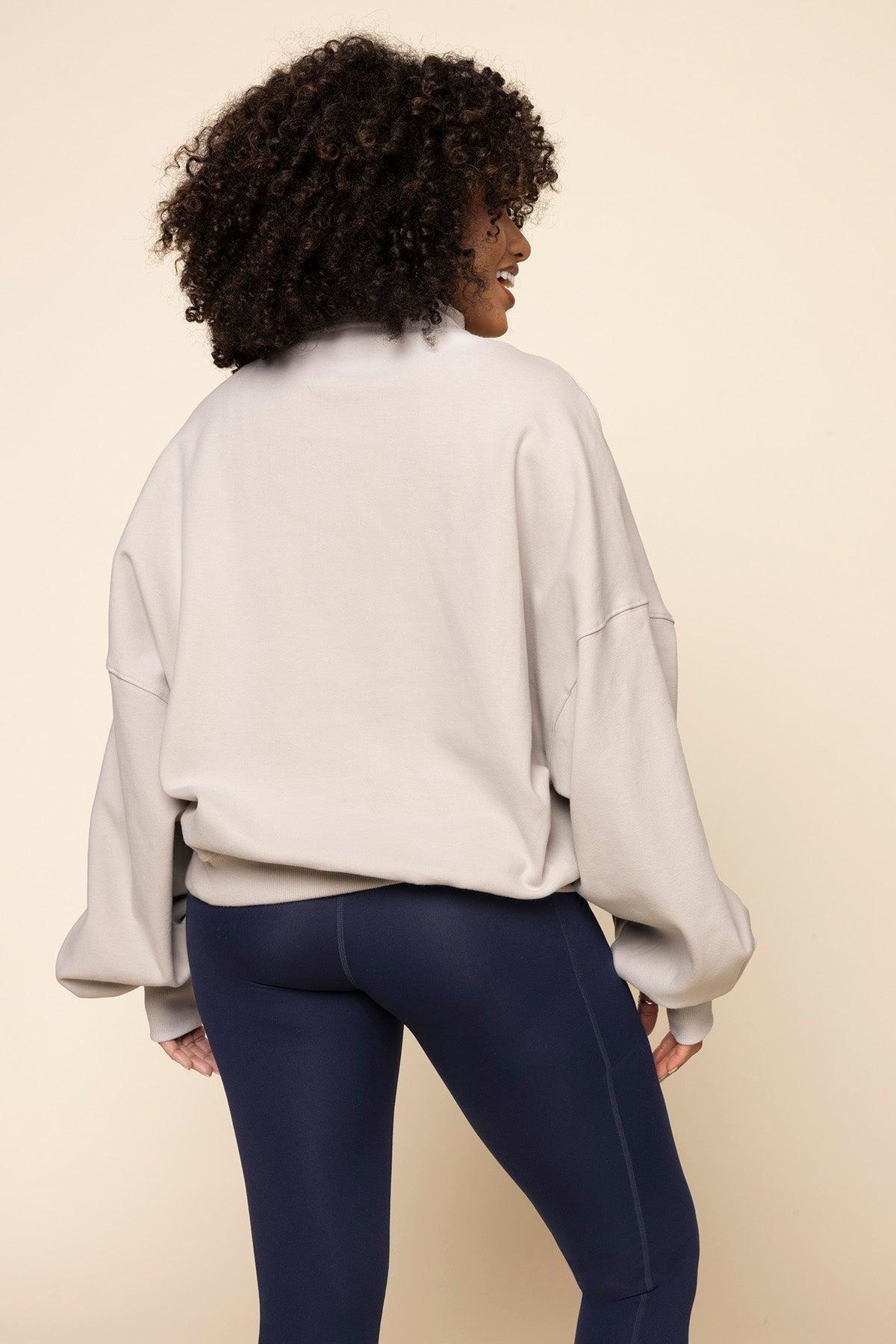 Ooey Gooey Half Zip Sweater - Silver Birch Product Image