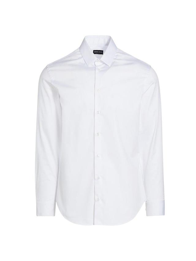 Mens Solid Cotton Sport Shirt Product Image