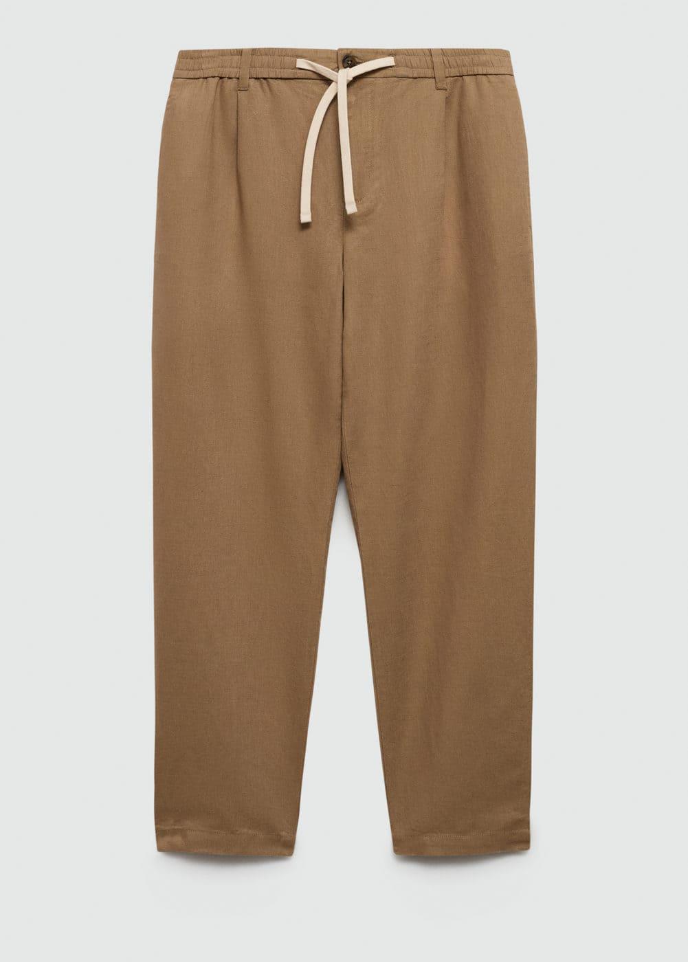 MANGO MAN - Slim-fit pants with drawstring tobacco brownMen Product Image