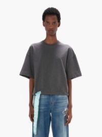 SATIN CROPPED T-SHIRT in grey | JW Anderson US  Product Image