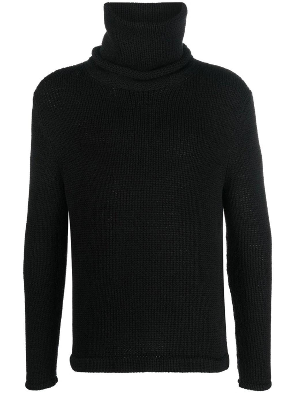 Ribbed-knit Roll-neck Jumper In Black Product Image