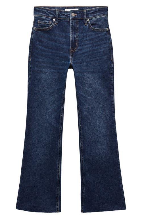 MANGO - Crop flared jeans dark blueWomen Product Image