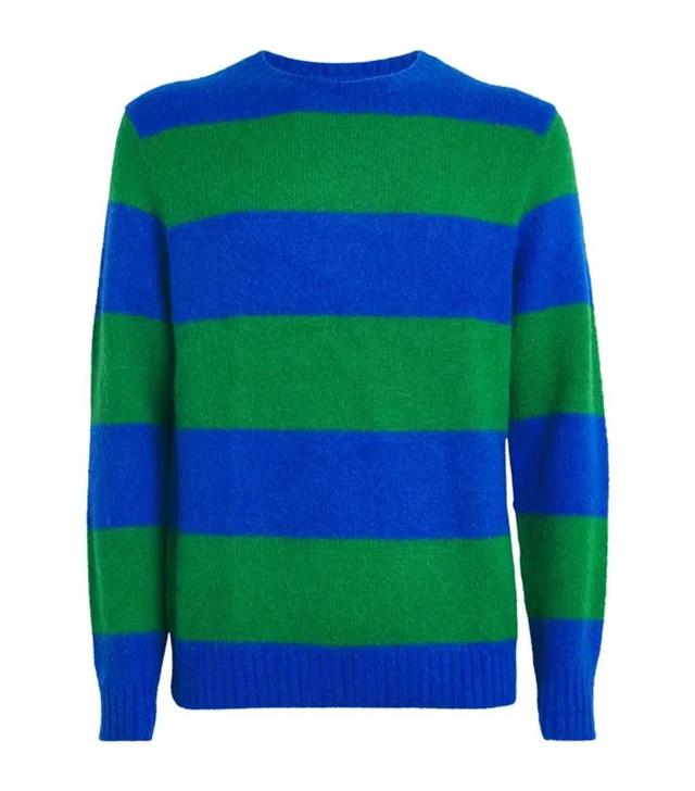 POLO RALPH LAUREN Rws Wool-alpaca-blend Striped Sweater In Blue Product Image