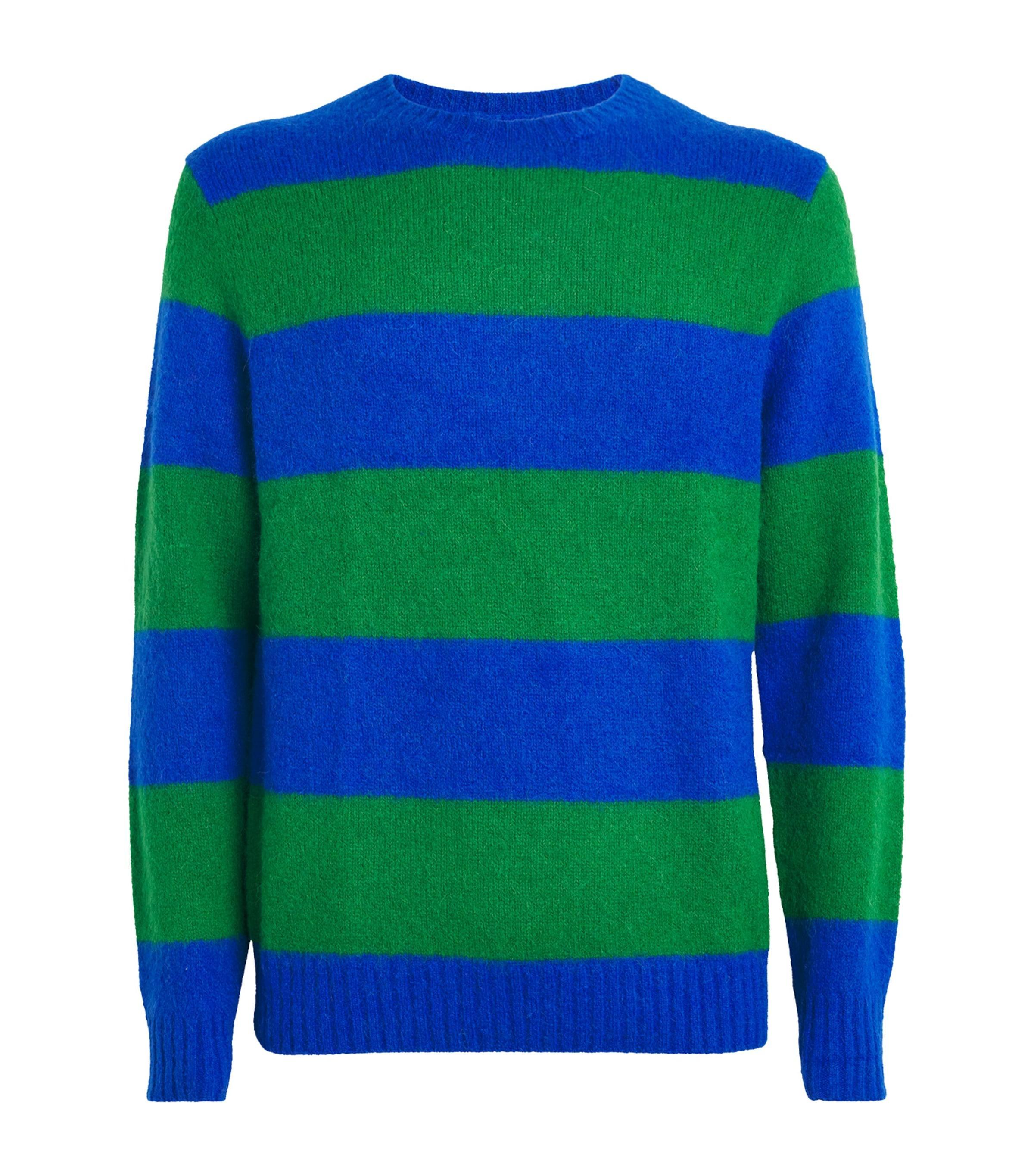 POLO RALPH LAUREN Rws Wool-alpaca-blend Striped Sweater In Blue Product Image