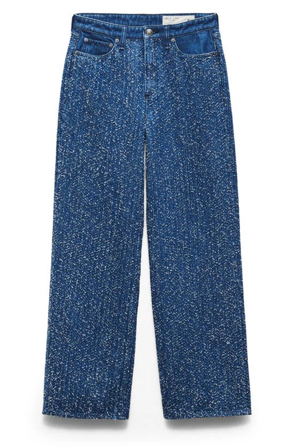 Logan Distressed Wide-leg Jeans In Midtweed Product Image