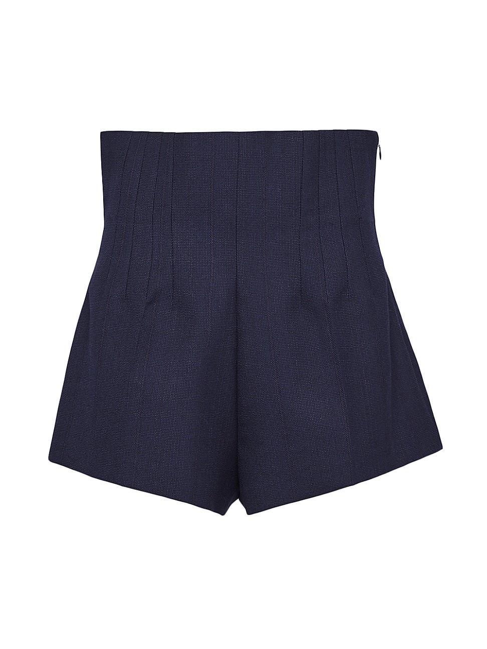 Womens Pinstripe Wool Shorts Product Image