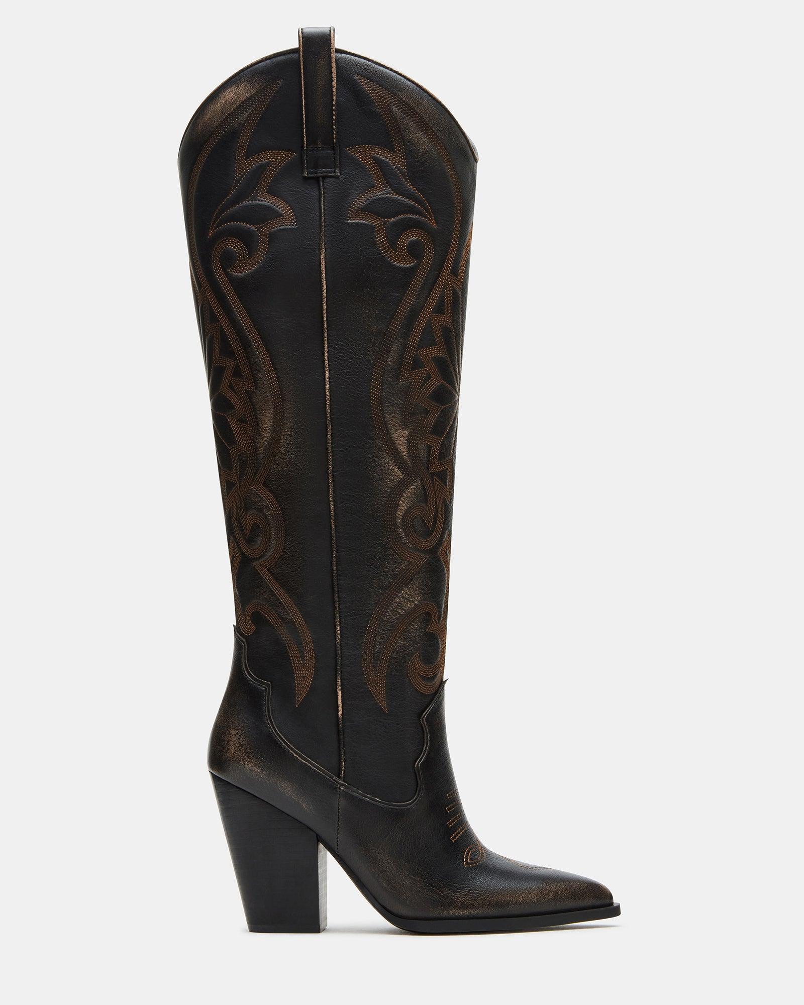 LASSO BROWN DISTRESSED WIDE CALF Female Product Image