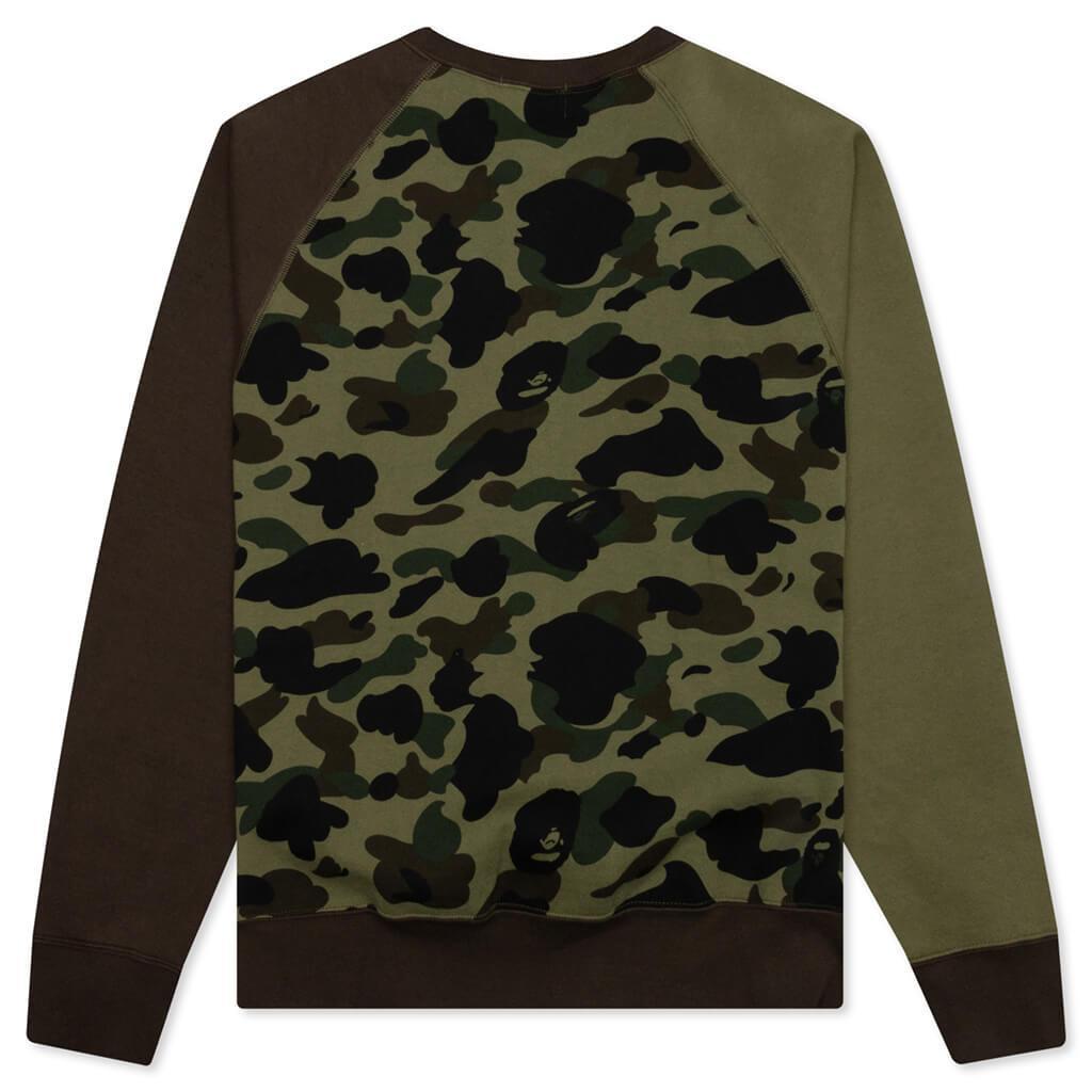 1st Camo Crazy NYC Logo Relaxed Fit Crewneck - Green Male Product Image