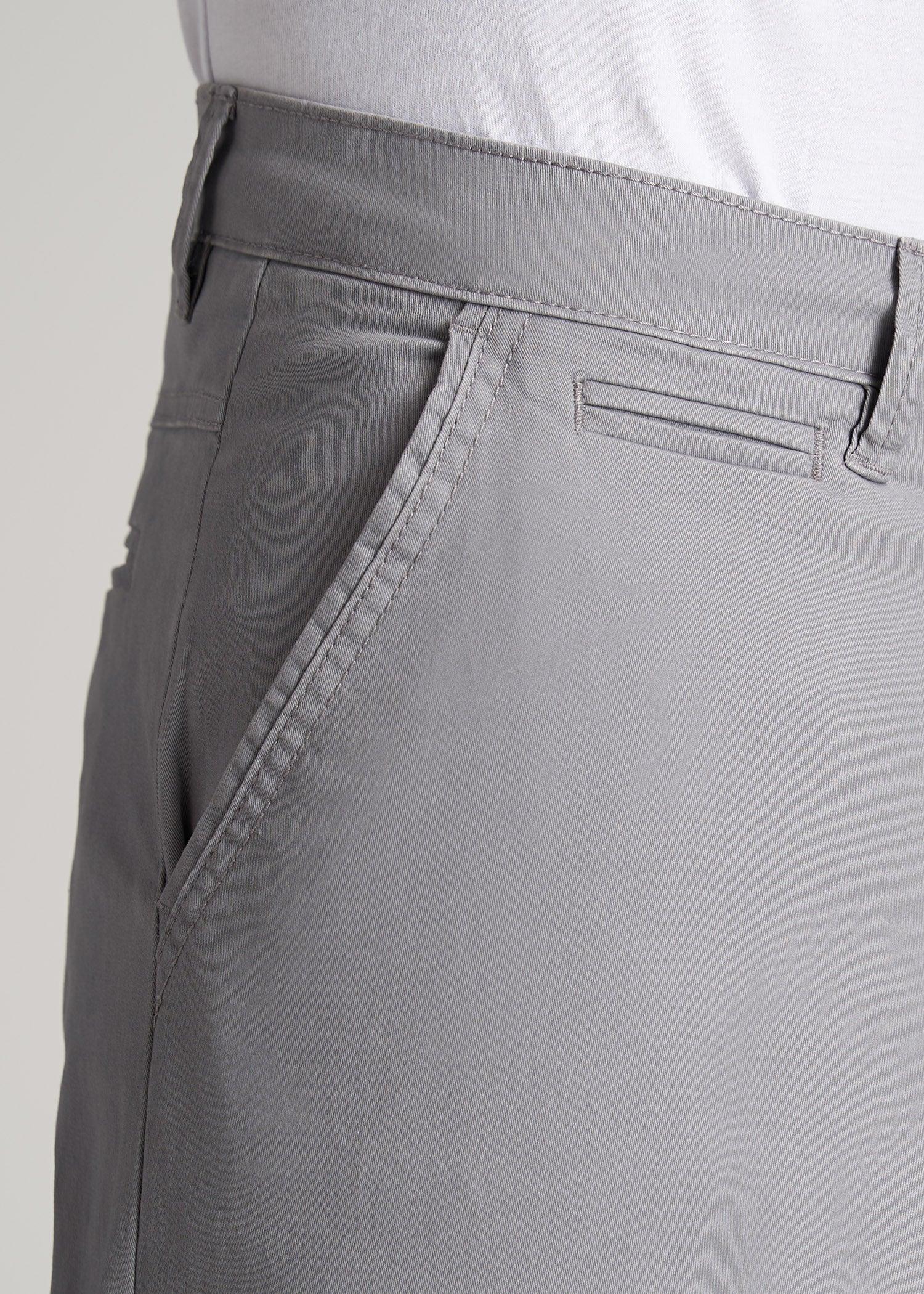 Carman TAPERED Chinos in Pebble Grey - Pants for Tall Men Product Image