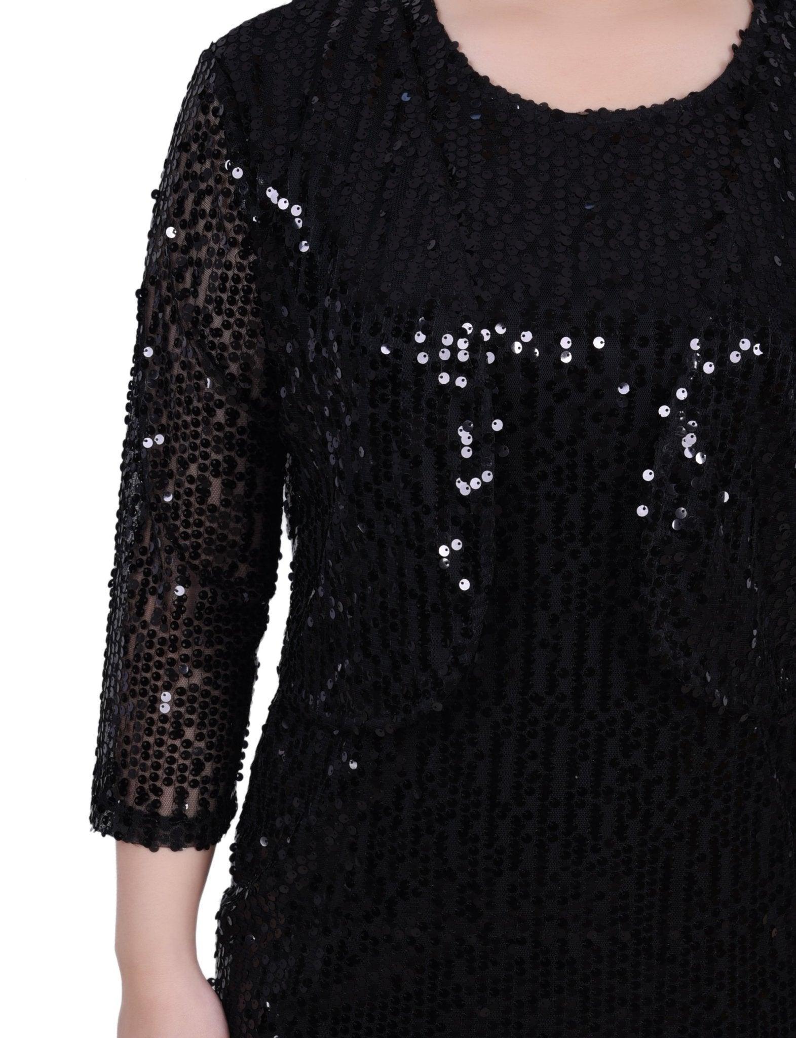 Sequined Bolero Jacket And Dress - Petite Product Image