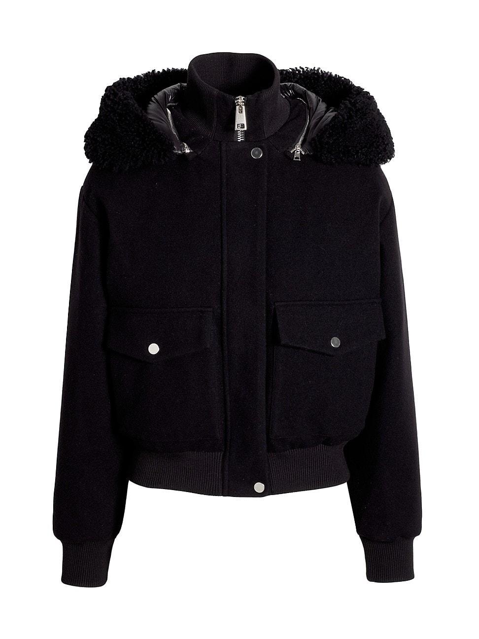 Womens Wool-Blend Down Bomber Jacket Product Image