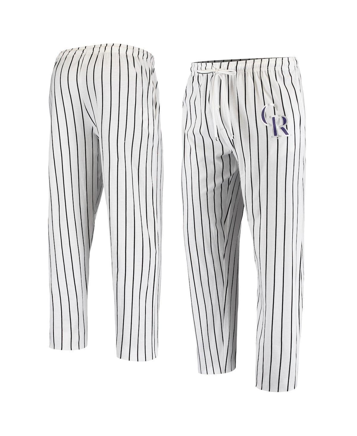 Mens Concepts Sport White Colorado Rockies Vigor Pinstripe Pants Product Image