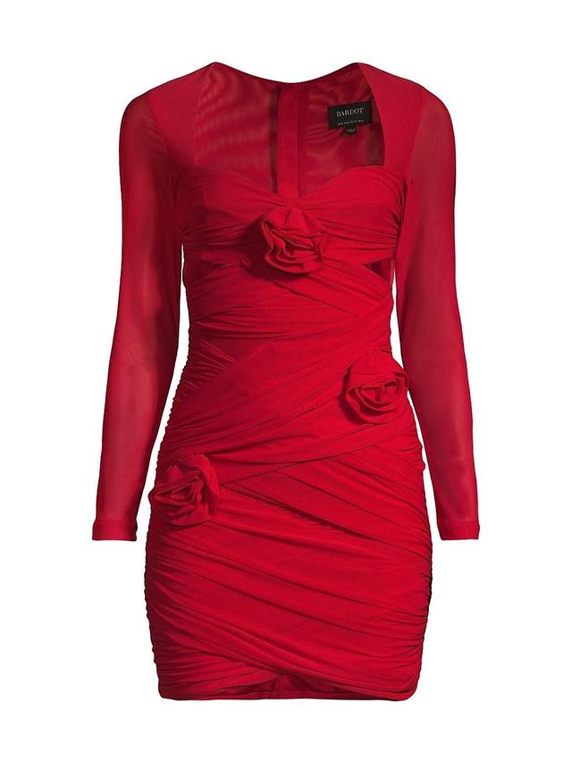 Bardot Pippa Cutout Long Sleeve Mesh Minidress Product Image