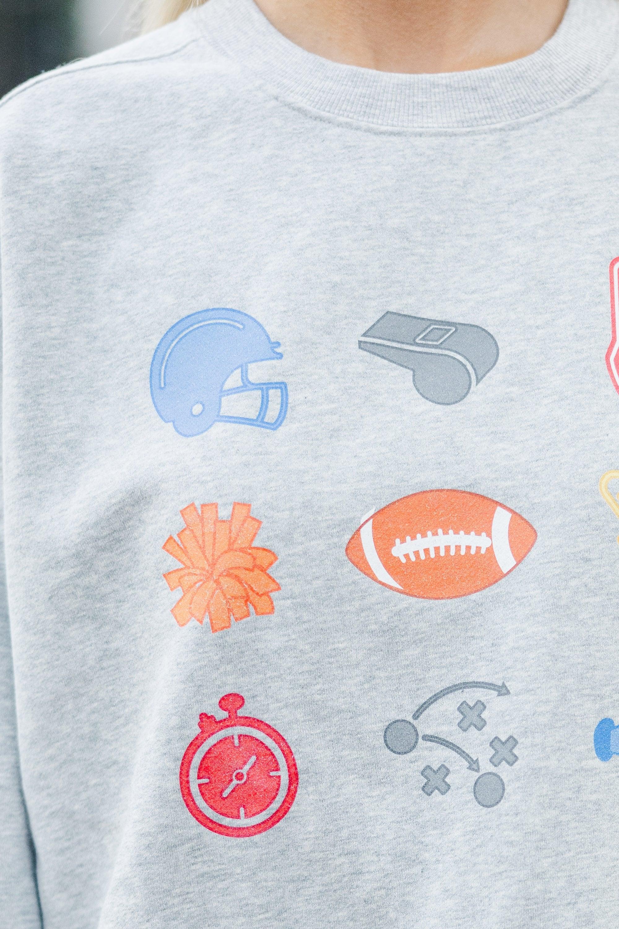 Game Day Icons Heather Grey Graphic Sweatshirt Female Product Image