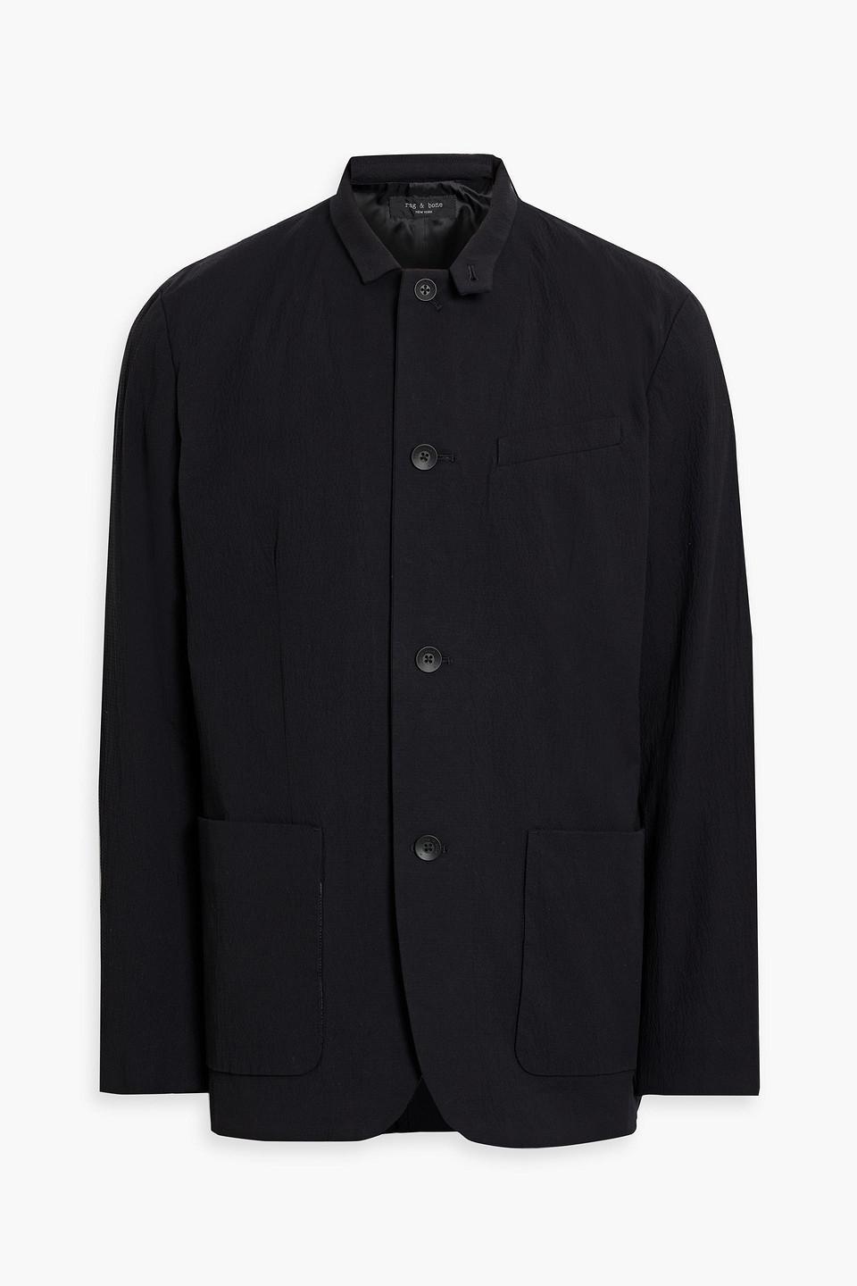 Linden Cotton-blend Seersucker Blazer In Black Product Image