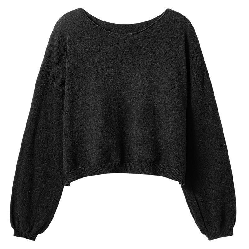 Crew Neck Plain Sweater Product Image