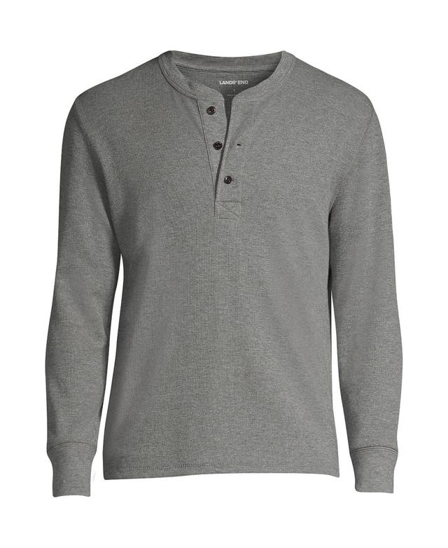 Lands End Mens Long Sleeve Comfort-First Thermal Waffle Henley T-Shirt Product Image