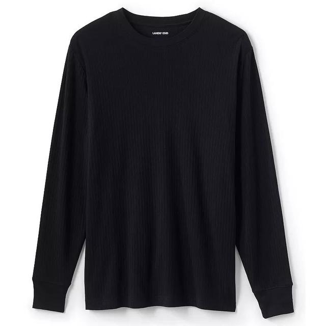 Mens Lands End Knit Ribbed Crewneck Pajama Sleep Shirt Product Image