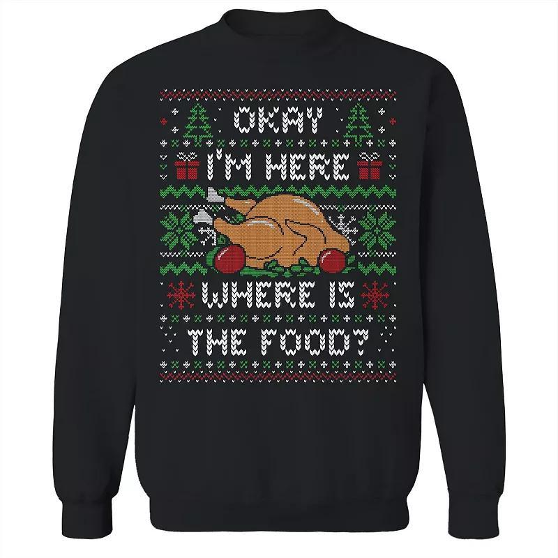 Mens Where is The Food Christmas Sweater Graphic Sweatshirt Product Image