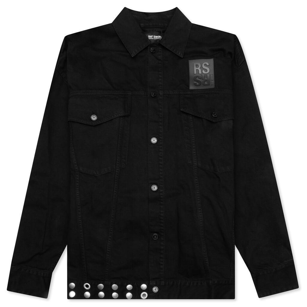 Jacket w/ Leather Fringes and Studs - Black Male Product Image