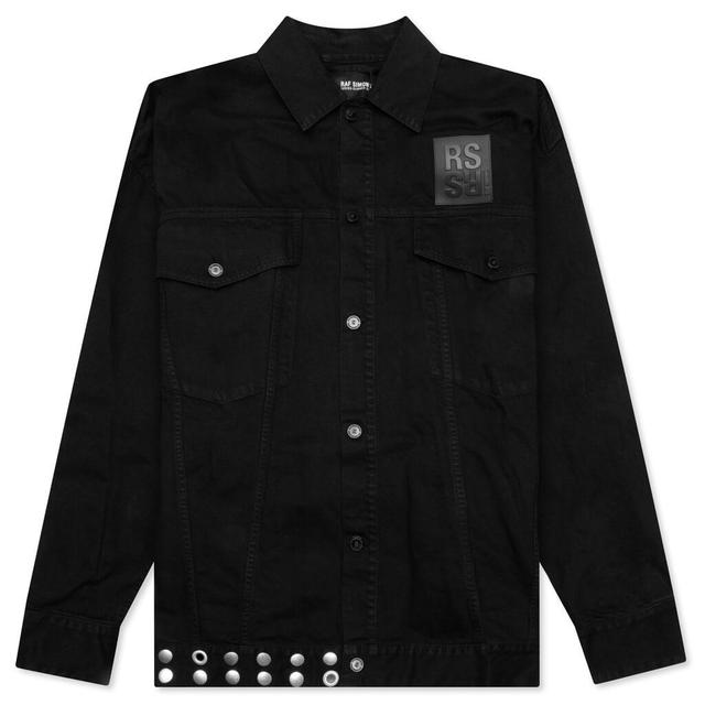 Jacket w/ Leather Fringes and Studs - Black Male Product Image