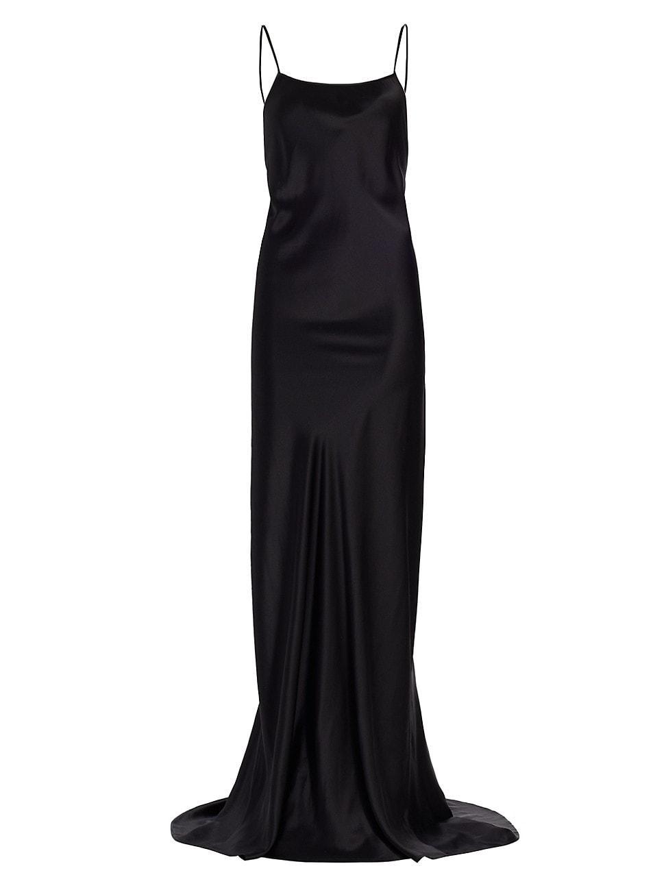 Womens Elizabeth Satin Open-Back Gown Product Image