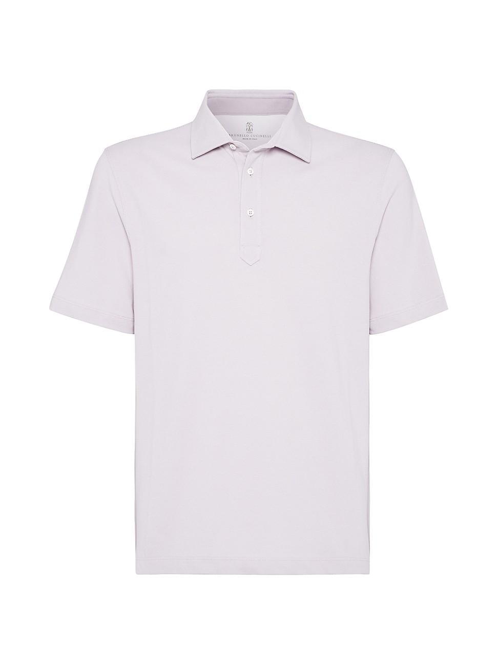 Mens Cotton Piqu Shirt Style Collar Polo Shirt Product Image