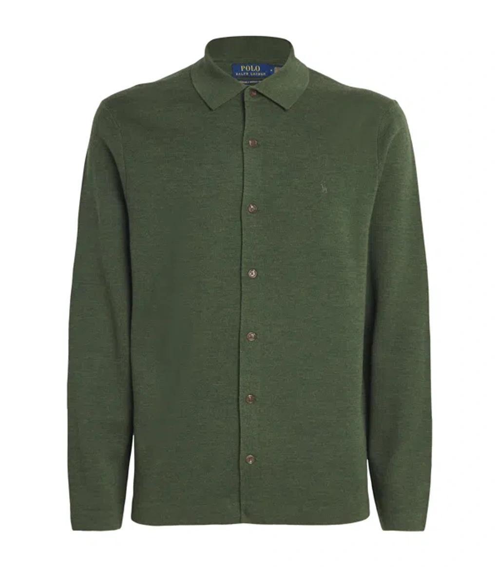 POLO RALPH LAUREN Wool Polo Pony Cardigan In Green Product Image