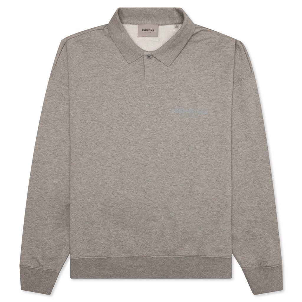 Essentials L/S Polo - Dark Heather Oatmeal Male Product Image