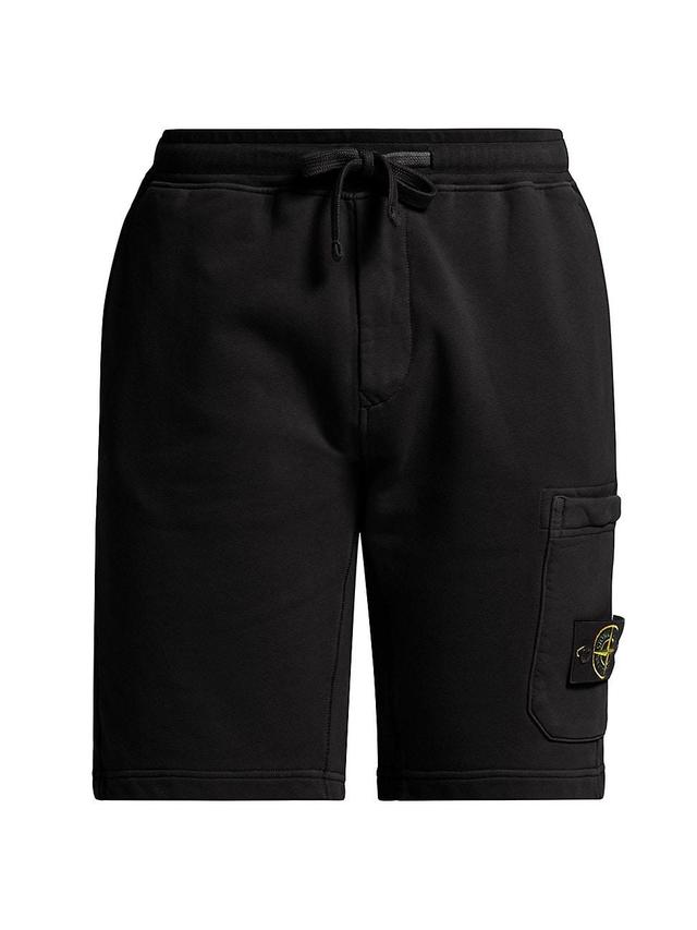 Mens Logo-Appliqud Cotton Drawstring Shorts Product Image