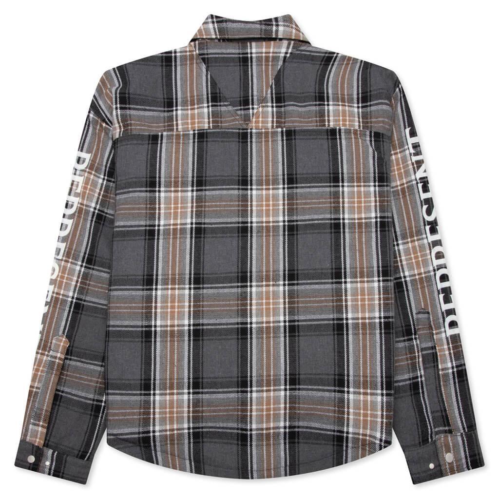 Quilted Flannel Shirt - Grey Check Male Product Image